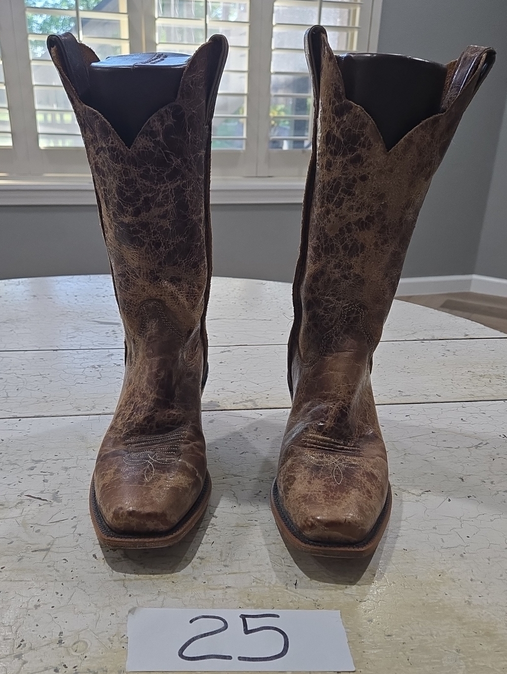 Justin Bent Rail western boots Distressed tan Leather Women's Size 9.5 B